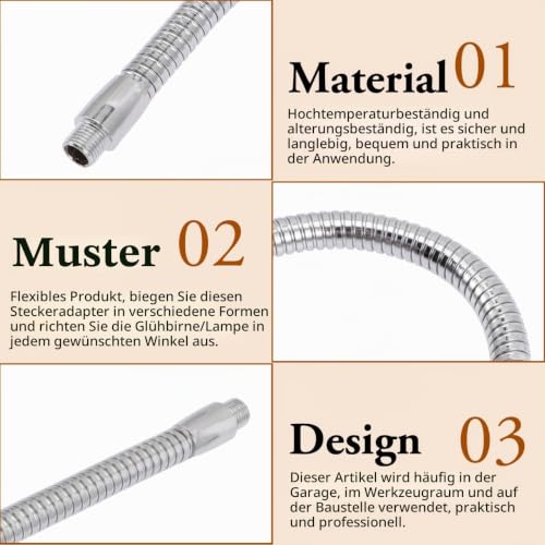 Flexible Gooseneck 11.81 Inch LED Light Holder with Thread Flex Arm for Table Lamps Reading Lamps and DIY Lighting with Adjustable Angle and Quick Release Base