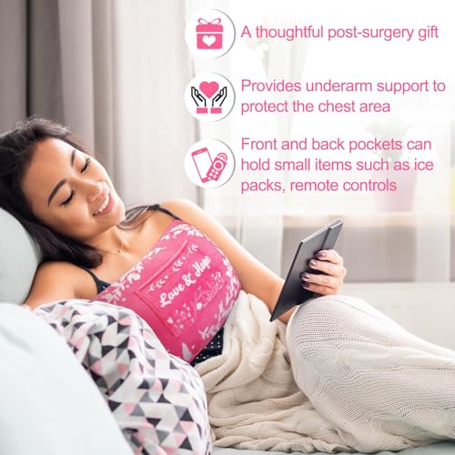 Mastectomy Pillow Post-Surgery Pillow for Mastectomy and Breast Cancer Recovery Comfort Gifts for Women Patients Pink Proverb one size