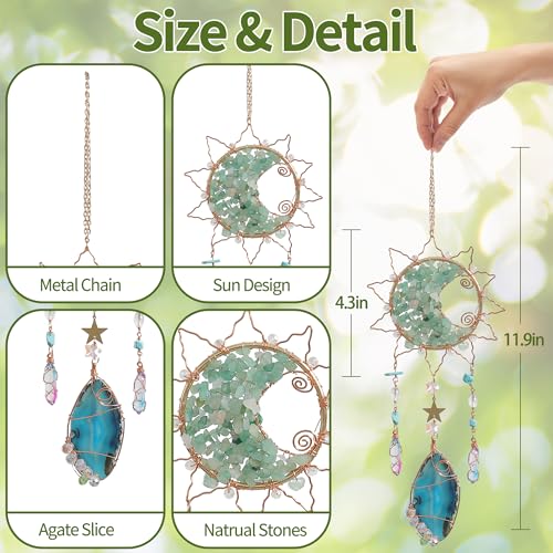 Boho Crystal Sun Catcher Indoor Window Prism Suncatcher Crystals Green