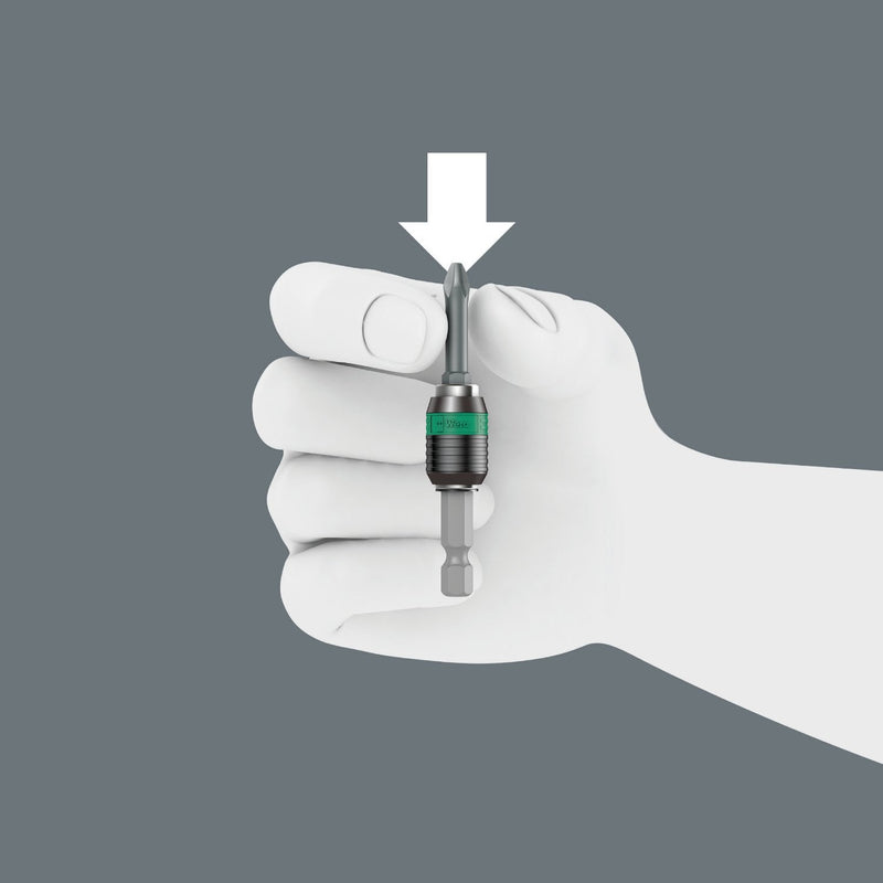 Wera 05052500001 Rapidaptor Bitholder 888/4/1 K-1/4x50mm, Silver Single