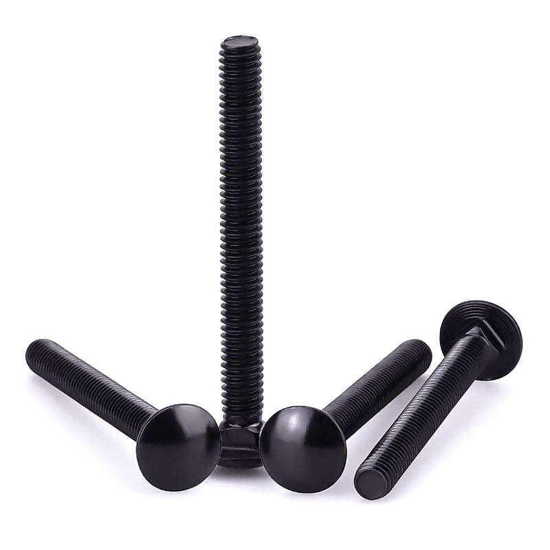 [Australia - AusPower] - 1/2-13 x 3 Black Steel Carriage Bolts, 304 Stainless Steel 18-8, Round Domed Head Square Neck Carriage Bolts Screws, Coarse Thread UNC, 6 PCS 1/2-13 x 3" 