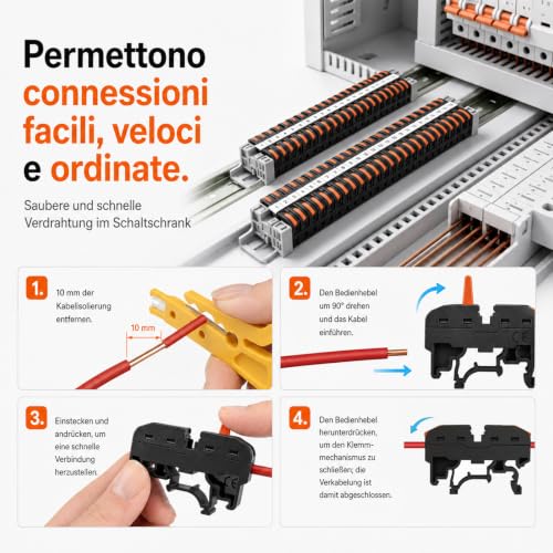 40pcs 0.08-4mm² PCT-211 DIN Rail Terminal Set for Terminal Blocks DIY Wiring of Switchgear and Distribution Boxes