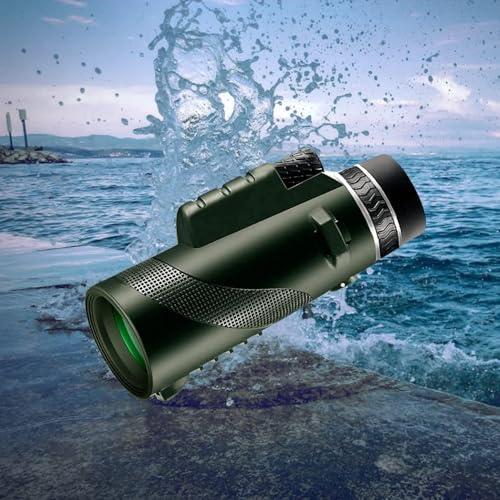 Monocular Telescope with Smartphone Adapter Tripod, Wide Field Monoculars for Adults with BAK4 Prism & FMC Lens, for Bird Watching Hiking Camping Wildlife-Green green