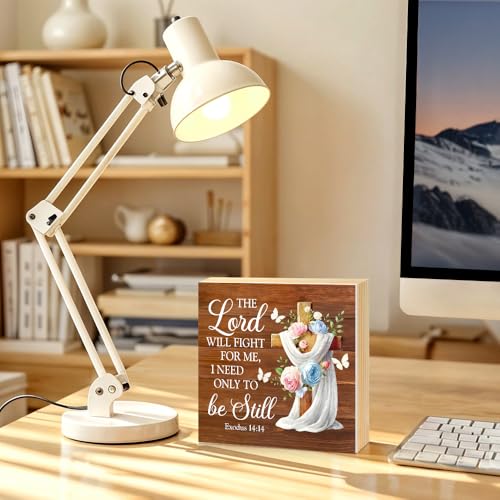 The Lord Will Fight for You Need Only To Be Still Wood Box Sign brown008