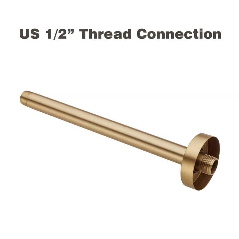10 Inches Ceiling Mount Shower Arm and Flange, Champagne Bronze