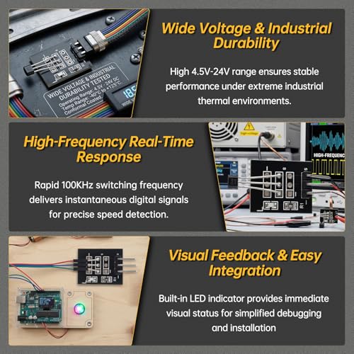 DiGiYes KY-003 A3144E Hall Effect magnetic sensor modules, 10-piece set for 4.5V-24V circuits