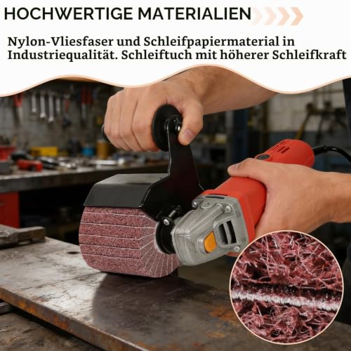 EXLECO Sanding Roller Diameter 19 mm 80 Grit for Brush Sanders | Satin sanding brush with sandpaper, 120 x 100 mm satin roller, for wood and metal