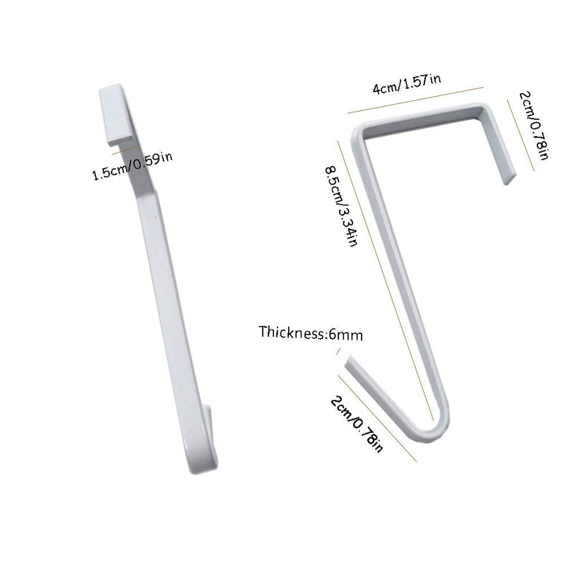 [Australia - AusPower] - OJYUDD 12 Pack White Smart Over The Door Hook,2 Side Metal Z Hooks,S Hooks for Hanging Coats,Bags,Towels for Bathroom,Kitchen,Office 