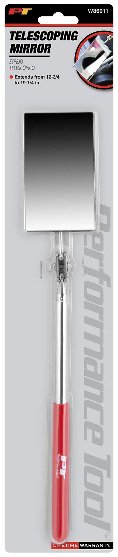 [Australia - AusPower] - Performance Tool W86011 2-Inch Telescoping Inspection Mirror, Extends from 12-3/4-Inch to 19-1/4-Inch 1 Count (Pack of 1) 