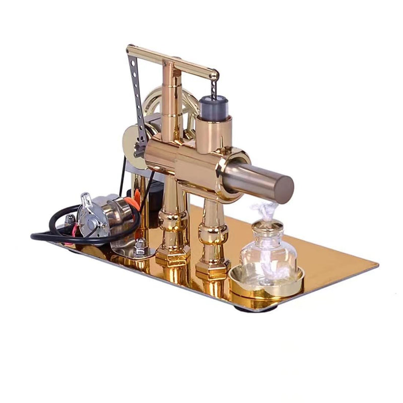 [Australia - AusPower] - Hot Air Stirling Motor Power Generator Alpha Engine Model with LED Lights Kit Teaching Stirling Engine Kit for Adults Desktop Educational (D) D 