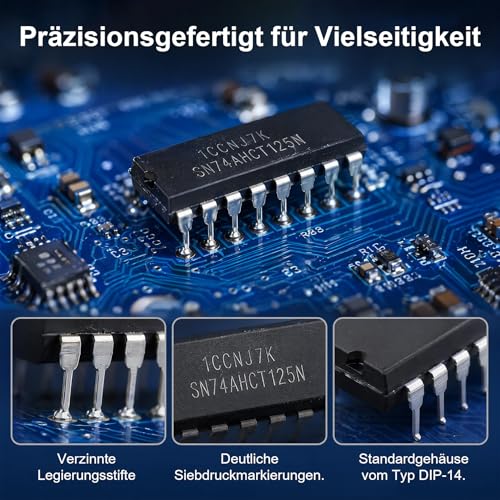 15 x SN74AHCT125N IC Chip DIP-14 Quad Bus Buffer with 3-State Outputs | Integrated circuit for level conversion, signal preparation and digital circuits