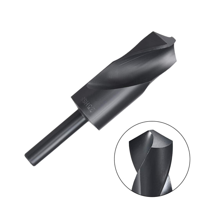 uxcell 1/2" Reduced Shank Drill Bits 35mm Black Nitride Coated High Speed Steel HSS 6542, Twist Drill Bit for Stainless Steel Alloy Metal Plastic