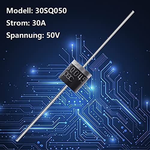 20 x Schottky Diode (30A 50V) Axial 15SQ045 for Solar Panel Parallel Reflow Protection Diodes, High-Voltage Diode, Rectifier for Electronic Components (15SQ045)