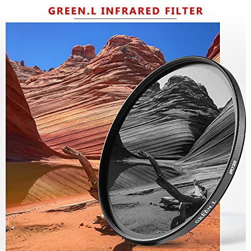 GREEN.L 77mm Infrared Filter, 77mm IR 720nm (R72) Filter for Camera Lens