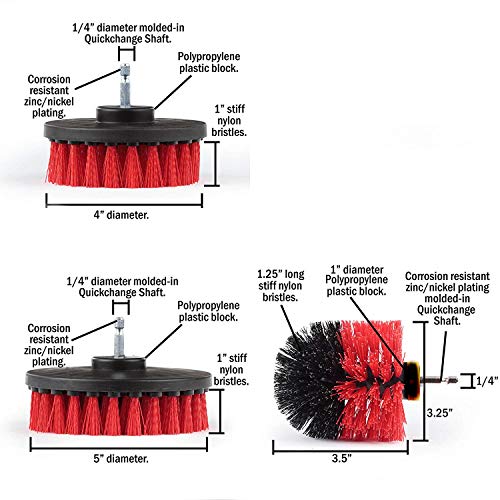 6 Piece Stiff Brush Drill Brush Kit/Spin Brush Power Scrubber/Cleaning For Home Kitchen Toilet Indoor Outdoor Garden Statues,Stone