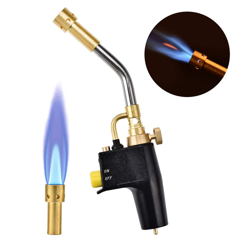 SEAAN Propane Torch Head with 3 Nozzles, Trigger Start Mapp/Map Propane Gas Torch W/Push Button Igniter, Welding Torch Head for MAPP, MAP/PRO Fuel Cylinder