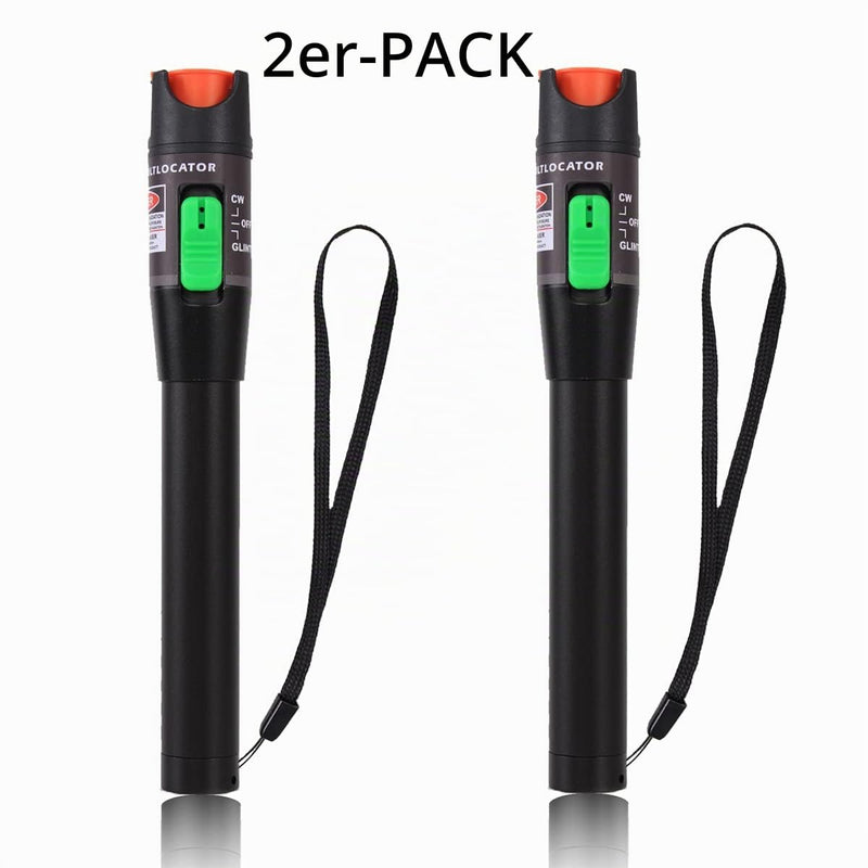 2pcs Visual Fault Locator 18 miles Fiber Optic Cable Tester with Red Light Pen, VFL with 2.5mm Universal Connector for FC/SC/ST Adapter, for CATV Telecom Engineering Maintenance