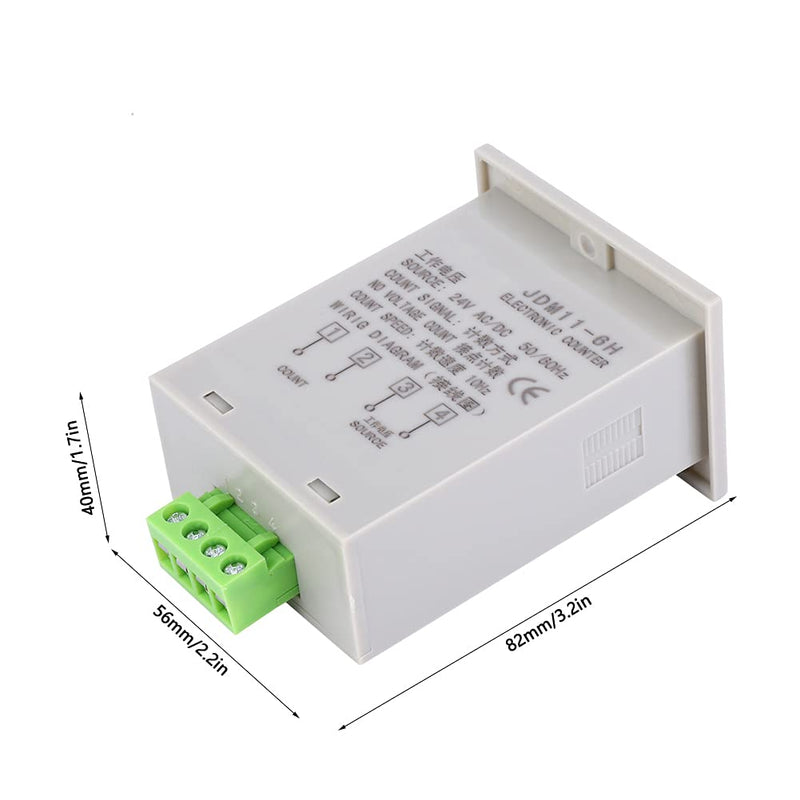 [Australia - AusPower] - JDM11-6H LED Display Digital Counter, AC/DC24V 6 Digits Electronic Digital Display Counter Relay No Voltage Counter 