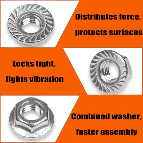 Suneke 3/4-10 Grade 8 zinc plated carbon steel serrated flange hex nuts, 10-piece plastic box