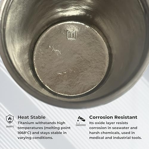 KOYASU Ti-Zen Titanium Travel Coffee Mug - 12oz Ultralight Insulated Tumbler - Premium EDC Gear & Tactical Accessories - Heavy Duty Cup - Crystallized Texture Thermal Flask - Nimbus Gray