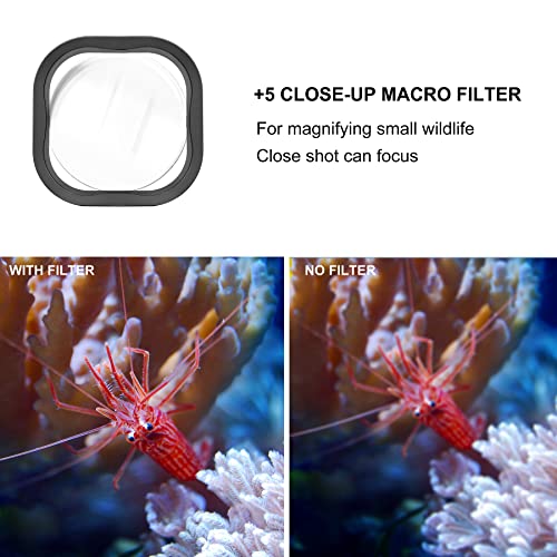 GEPULY Waterproof Case for GoPro Hero 8 Black with 4-Pack Dive Filters Housing Case+Cold Shoe Adapters+Filters