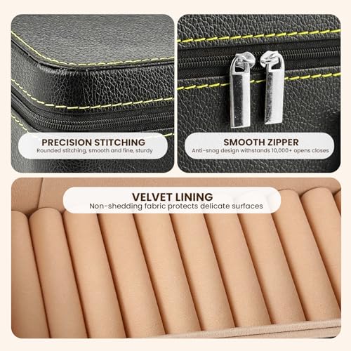 15-Slot Jewelry Organizer Box for Bracelets, PU Leather Bangle Display Case with Velvet Lining - Portable Storage for Retail, Travel, Gift (Wedding/Mothers Day/Valentines)