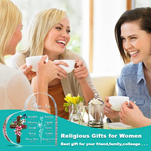 JUNQIU Christian Gifts For Women, Religious Gifts, Hearts Christian Plaques