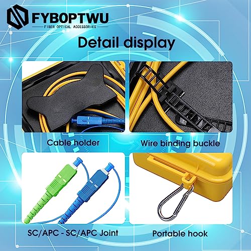 Fyboptwu 500m OTDR launch cable box with SC/APC to SC/UPC fiber optic connectors