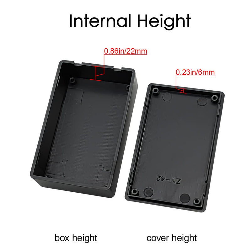 [Australia - AusPower] - LeMotech 5 Pieces Plastic Project Box ES Junction Case for Electronic Project, Black 3.15 x 1.97 x 1.02 inch (80 x 50x 26 mm) 3.15" x 1.97" x 1.02"(5pc) 