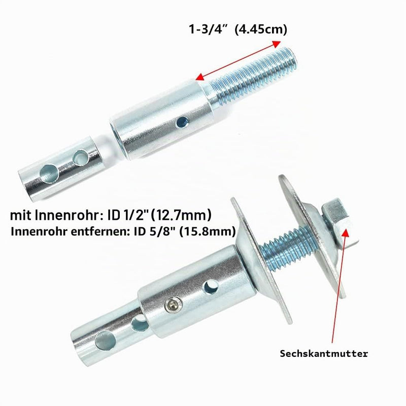 Shaft Mandrel Extension 1/2 Inch and 5/8 Inch / Motor Mandrel Thread Shaft Adapter for Polishing Sanding Discs / Suitable for Table Grinders head 1/2