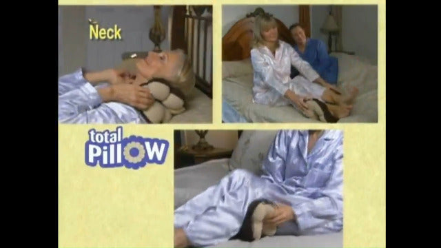 Blue Total Pillow microbead travel neck and lumbar support pillows, 2-pack, designed for comfort during travel.