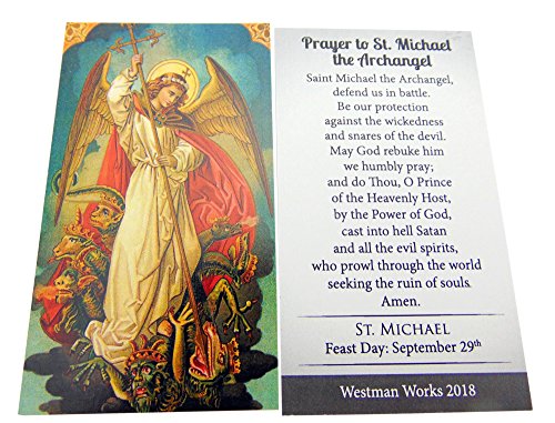 Westmon Works St Michael Pewter Medal One Inch Saint Pendant on a Stainless Steel Chain Boxed Gift Set