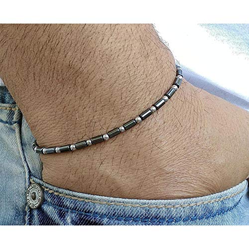 Men Handmade Hematite Powerful Small Beads Bracelet Energy Matte Black Tiny Stone Beaded Bracelets Simple Lucky Style Gift