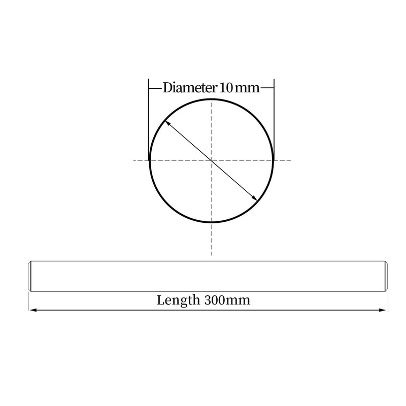 [Australia - AusPower] - 2Pcs 10mm x 300mm (0.394 x 11.81 inches) Vigorous Linear Motion Rods, Case Hardened Chrome Shaft Linear Rail Guide Shaft for 3D Printer, DIY, CNC - Metric h8 Tolerance D 10mm x L 300mm 2 Pcs 
