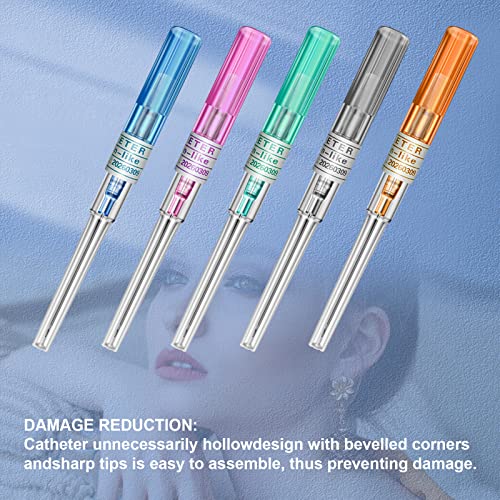 Piercing Needles, 5 Pieces, with Cannula, 18g, IV Catheter Needles, Cannulas, Piercing Accessories (18g) 18g (5pcs)
