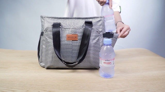 HSHRICH Insulated Lunch Bag Women - Large Tote Lunch Box For Work X-Large 17-White Dots