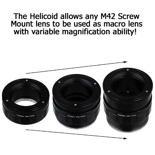 Fotodiox M42-FXRF-P-Macro-v2 Pro Lens Mount Adapter - M42 Screw Mount SLR Lens to Fujifilm X-Series Mirrorless Camera Body M42 V2 Macro