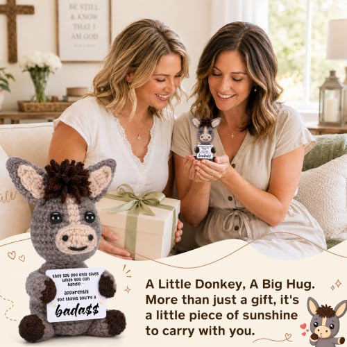 Funny Christian Religious Gifts for Women Christmas Crochet Donkey Christian Religous Gifts for Women