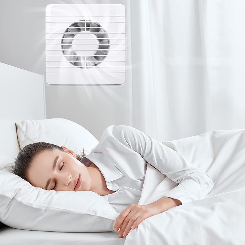 4 Inch Exhaust Fan, Wall Mount Extractor | Plug-in Louvers Window Extractor, Anti-backflow Check, For Toilet, Office, Kitchen, Bathroom 4-INCH 10W 55CFM White Grilles