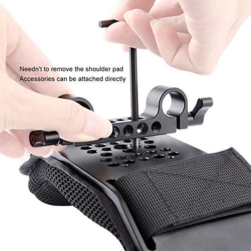 NICEYRIG 15mm Shoulder Rig Pad with railblock, 16'' Aluminium Rod for DSLR Camera Cinema Camcorder Shoulder Support System