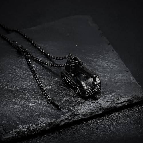 Hook Arm Car Cremation Jewelry for Men Women Memorial Urns Necklaces Pendant Stainless Steel Memorial Keepsakes Human Ash Pendant Jewelry for Ashes with Funnel Filler Kit B-Black