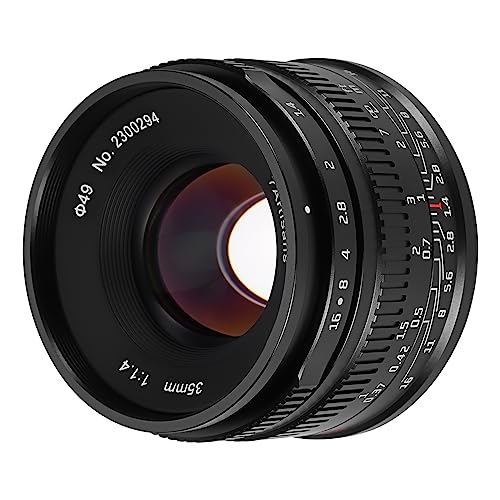 7artisans 35mm F1.4 Mark II APS-C Manual Focus Fixed Lens Large Aperture for Sony E Mount Mirrorless Cameras A6500, A6300, A6100, A6000, A5100, A5000, A9, NEX 5, 5T, 5R, 6 Sony E mount(Black)