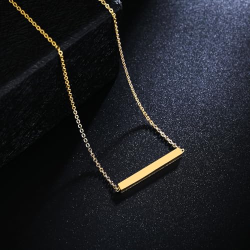 Horizontal Bar Urn Necklaces for Ashes for Women Stainless Steel Keepsake Memorial Cremation Jewelry Ashes Necklace Pendant Gold