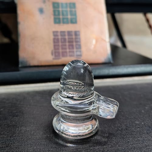 Blessed and Energized Quartz Crystal Sphatik Shivling 1.5" inch – Shiva Lingam for Puja, Meditation & Vastu | Spiritual Sphatik Shiva Linga Idol for Home Temple, Peace, Prosperity & Positive Energy