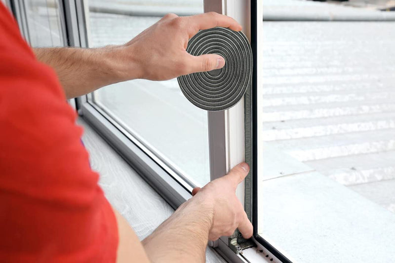 [Australia - AusPower] - 39.4FT Brush Weather Stripping, Neat Pile Self Adhesive Seal Strip for Windows and Door, Weatherstrip for Soundproofing, Windproof, Dustproof, Stronger Stickiness, 0.35'' Wide x 0.35'' Thick, Grey 39.4FT, 0.35'' Wide X 0.35'' Thick Gray 