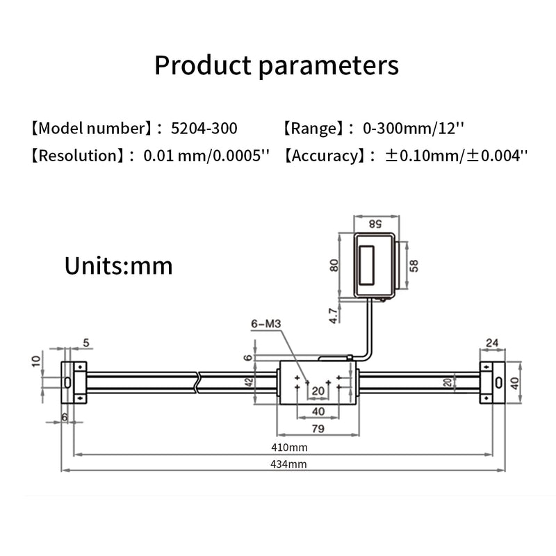 [Australia - AusPower] - Digital Readout Linear,0-300mm/12'' Magnetic Linear Scale,Large LCD Readout Scale for Milling Machine 5403F 