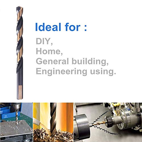 12 PCS, 7/32", Black and Gold Coated Twist Drill Bits (Pack of 2) 7/32 in (Pack of 2)