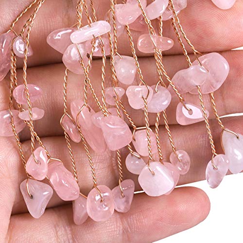 Rockcloud Handmade Rose Quartz Crystal Tree for Home Office Decor 3.5-4.5" Pink Rose Quartz Crystal Stone