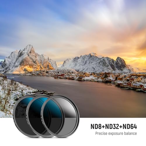 NEEWER 67mm ND Filter Set, ND8/32/64 (3/5/6 Stops) Multicoated Neutral Density Camera Lens Filter Photography Accessories with Storage Case & Cleaning Cloth, 3 Packs