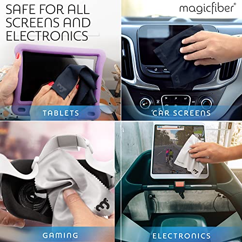 MagicFiber 34 PK Glasses Kit - 2 Eyeglass Cleaner Sprays + 32 Microfiber Cleaning Cloths - Premium Eye Glass Cleaners Spray and Glasses Wipes - Lint-Free Lens Microfiber Cleaning Cloth